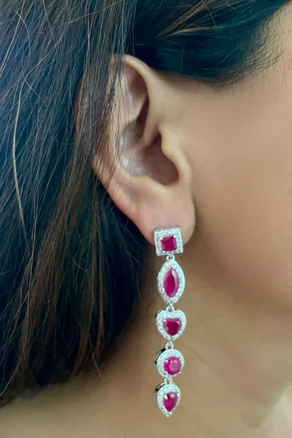 Ruby Dimonte Cluster Necklace Set 
