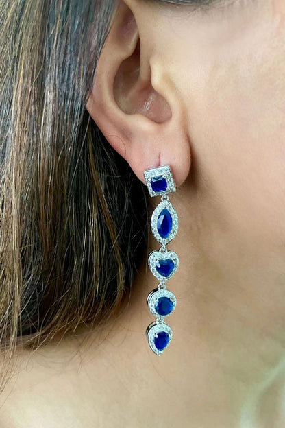Sapphire Dimonte Cluster Necklace Set 