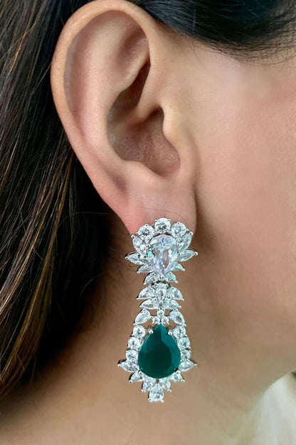 Drop Emerald Dimonte Necklace Set 