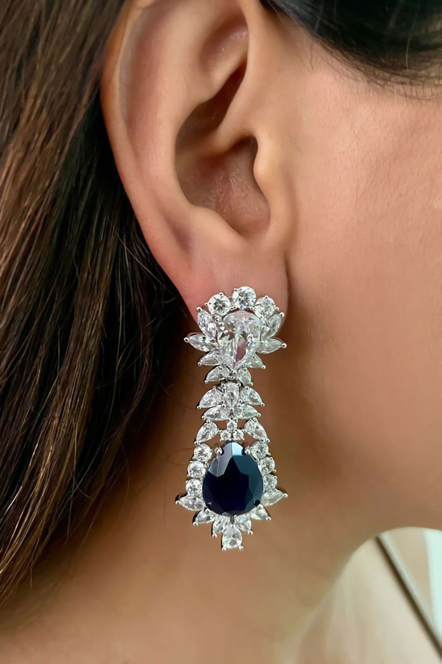 Drop Sapphire Dimonte Necklace Set 