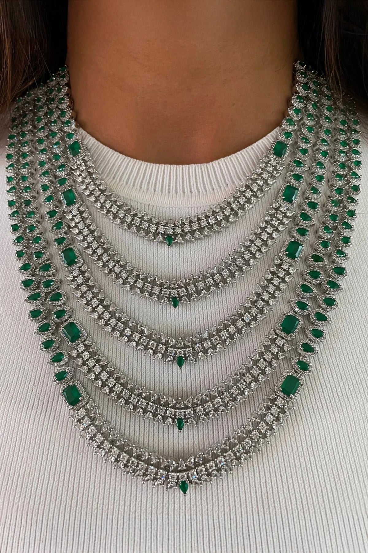 Five Layered Embellished Necklace Set 