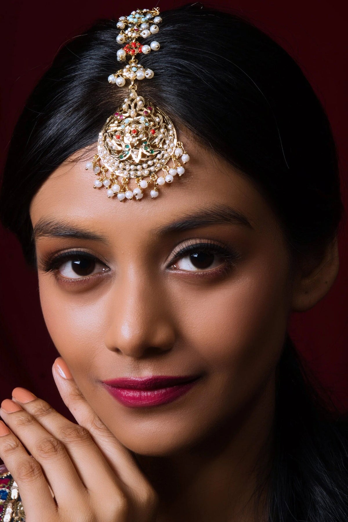 Regal Ruby Jadau Maangtikka 