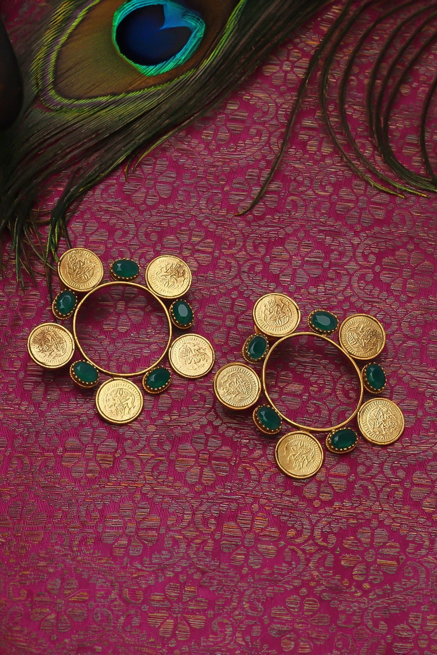 Embossed Coin Earrings 