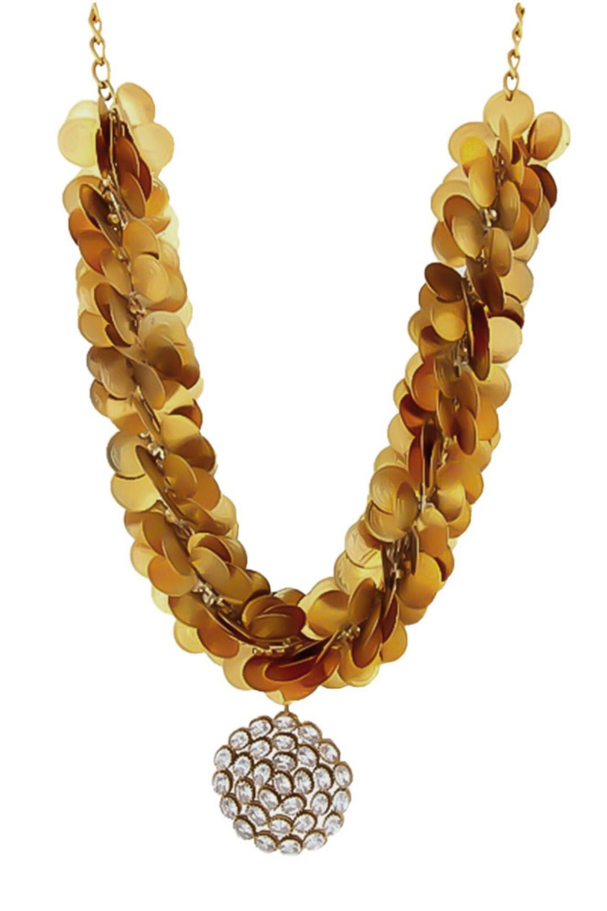 Embossed Coin Cluster Necklace 