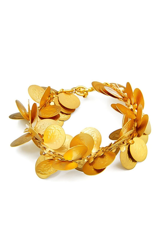 Embossed Coin Cluster Bracelet 