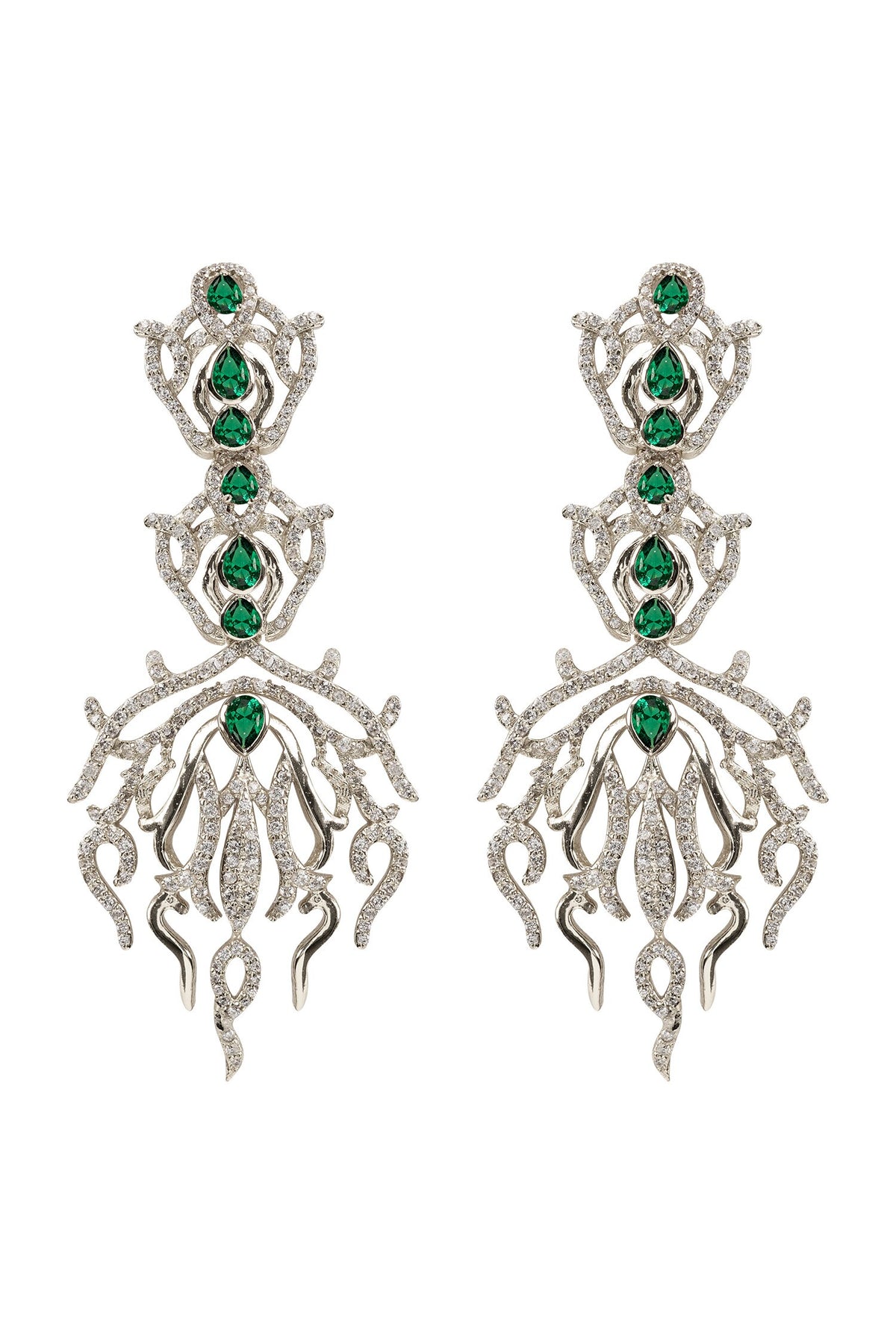 Modern Muse Carved Embellished Earrings 