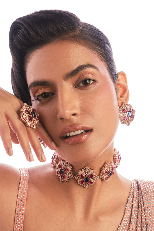 Gemstone Embellished Choker 