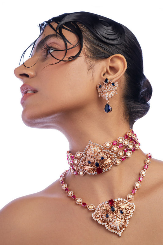 Divine Promise Gemstone Studded Pendant Necklace 