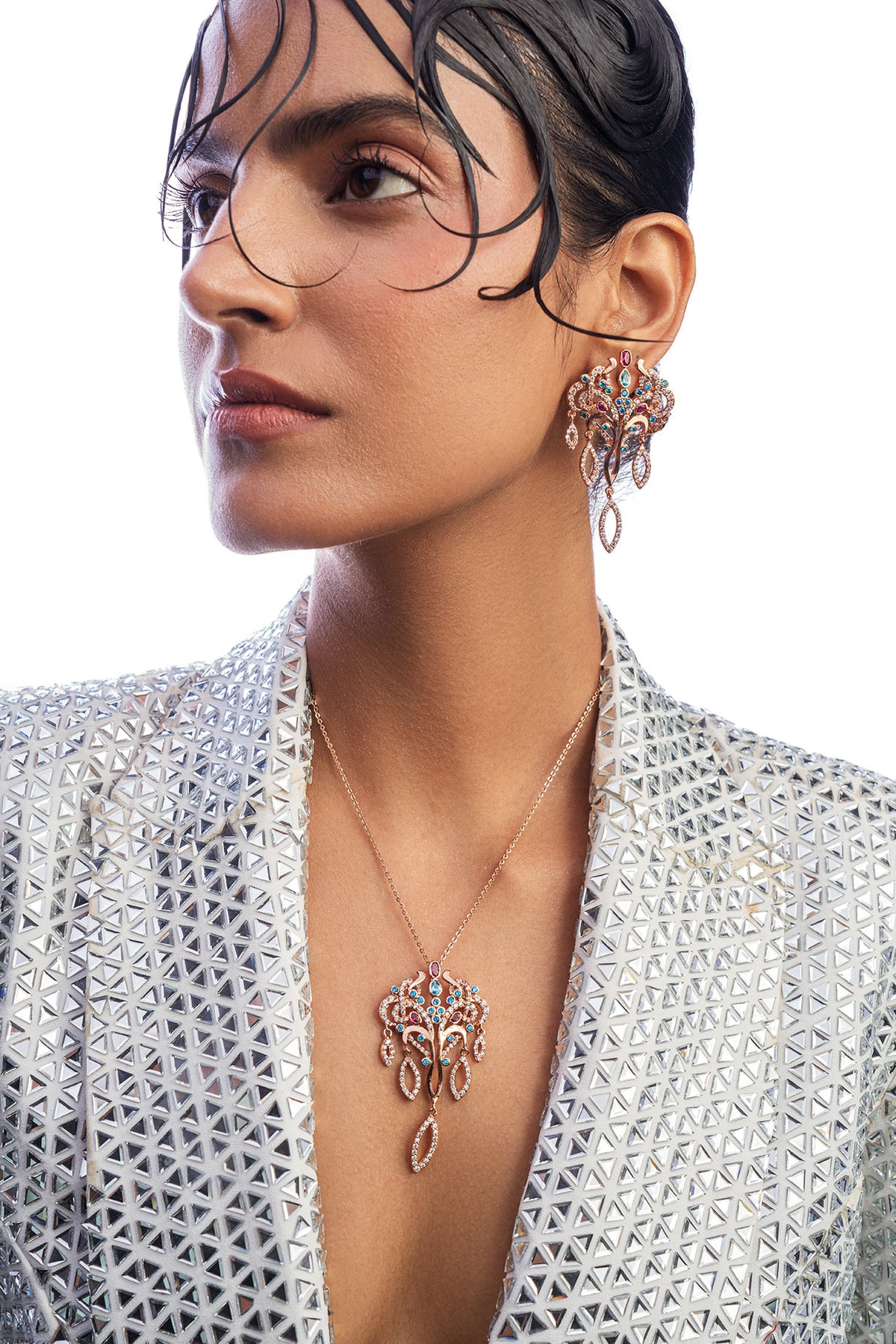 Under The Stars Crystal Embellished Pendant Necklace 