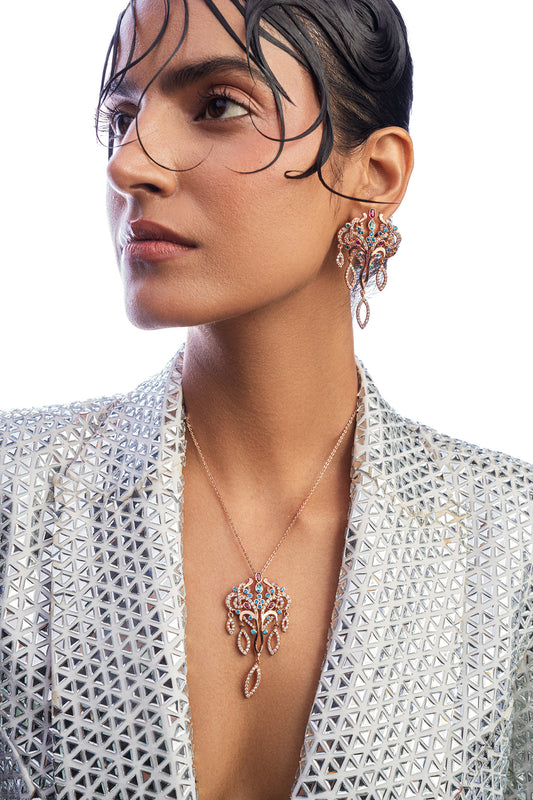 Under The Stars Crystal Embellished Pendant Necklace 