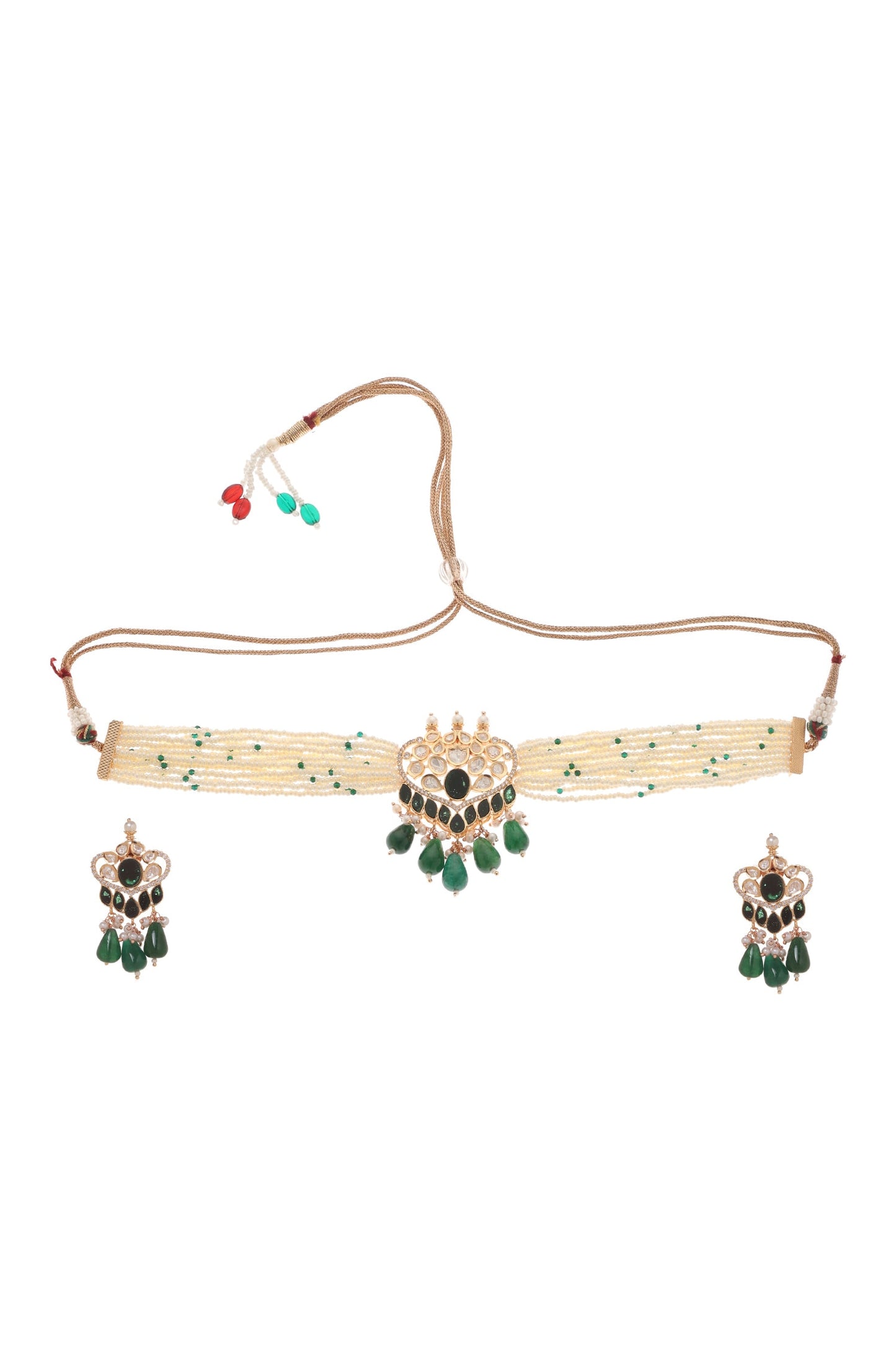 Misha Kundan Embellished Choker Set 