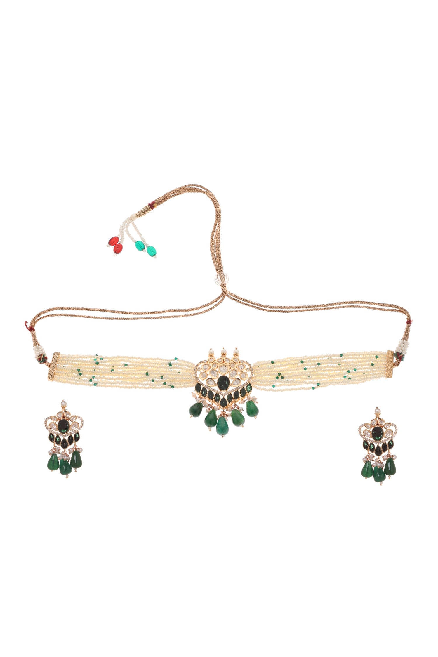 Misha Kundan Embellished Choker Set 