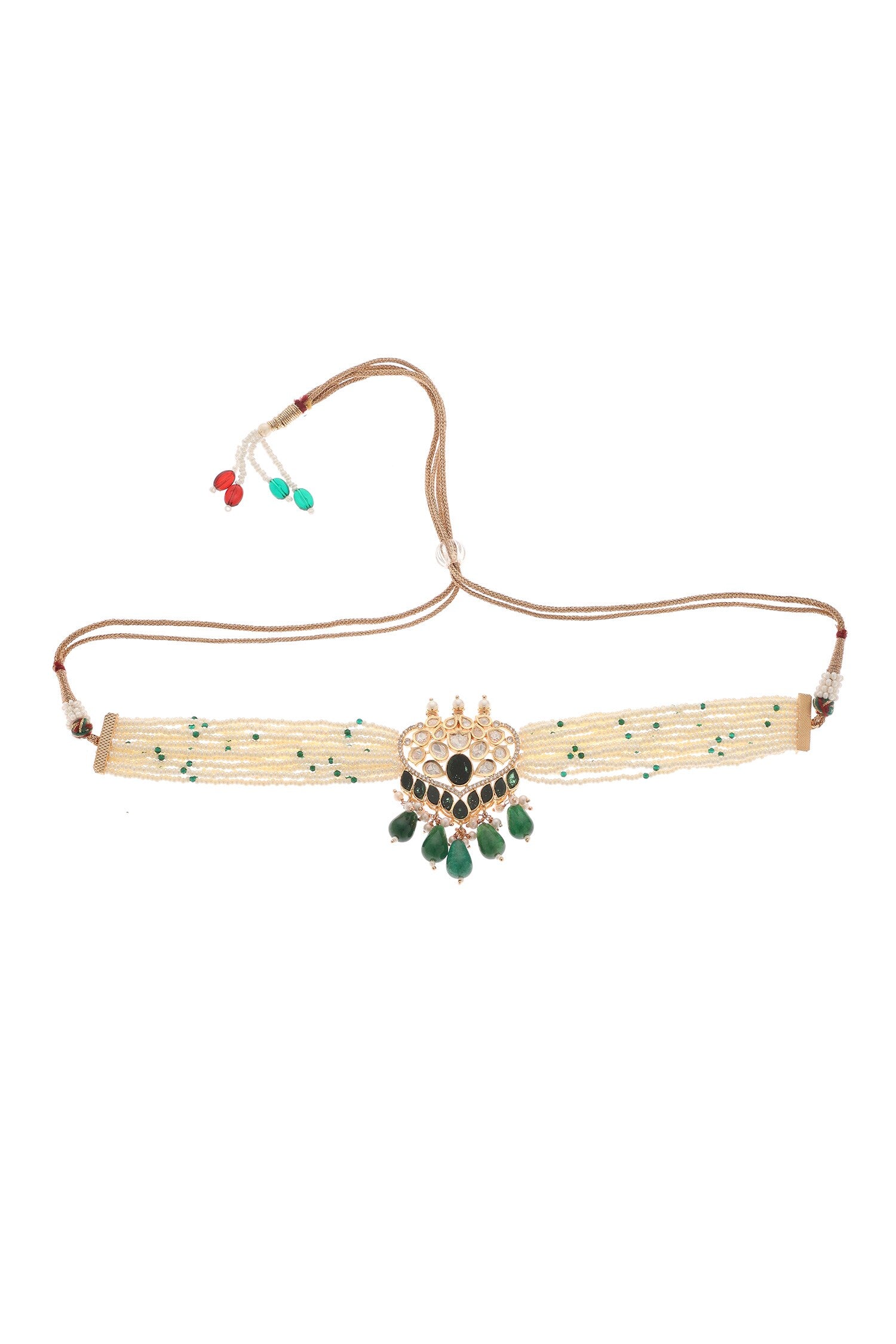 Misha Kundan Embellished Choker Set 