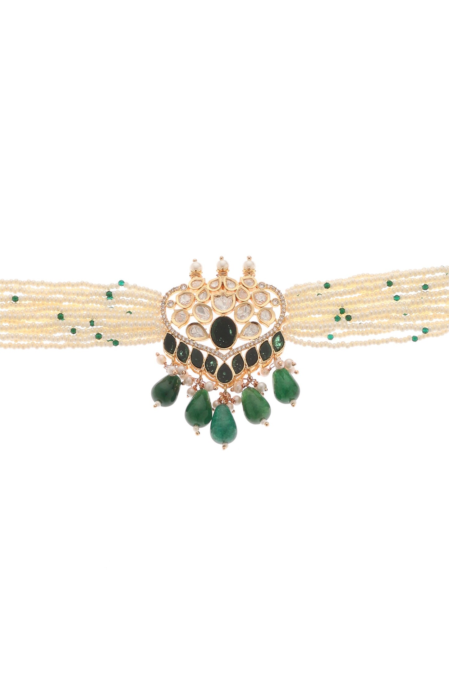 Misha Kundan Embellished Choker Set 