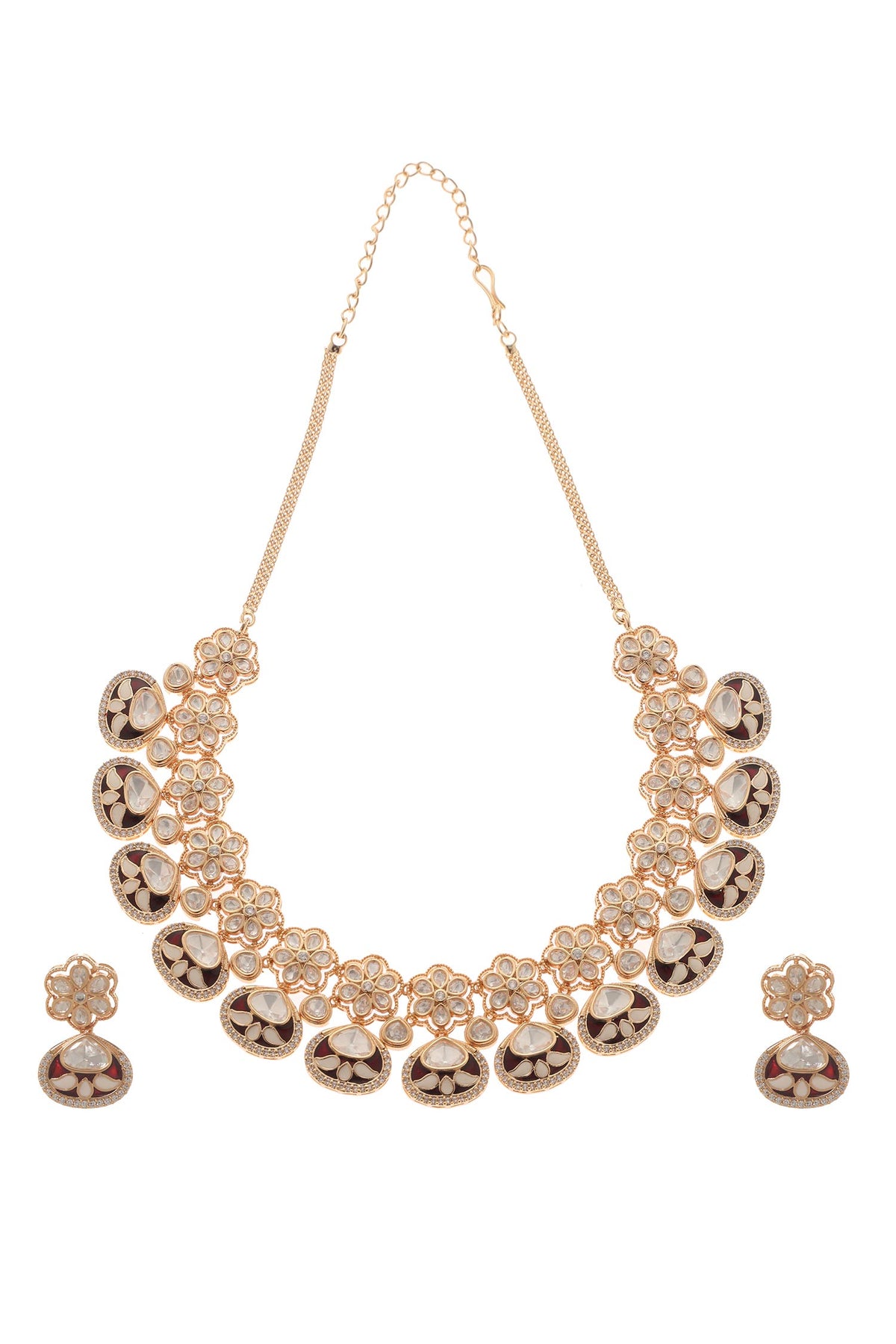 Maharani Floret Carved Necklace Set 