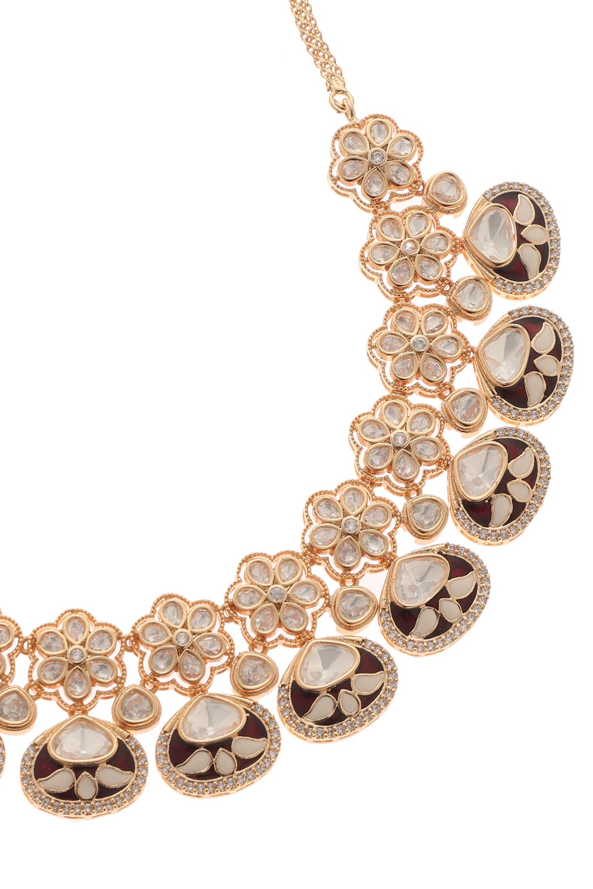 Maharani Floret Carved Necklace Set 