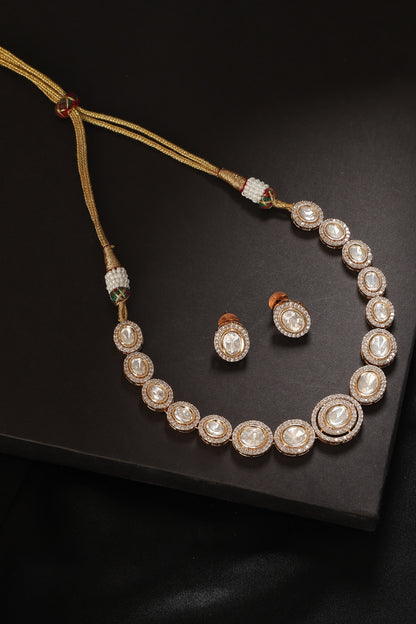 Aitbaar Polki Embellished Necklace Set 