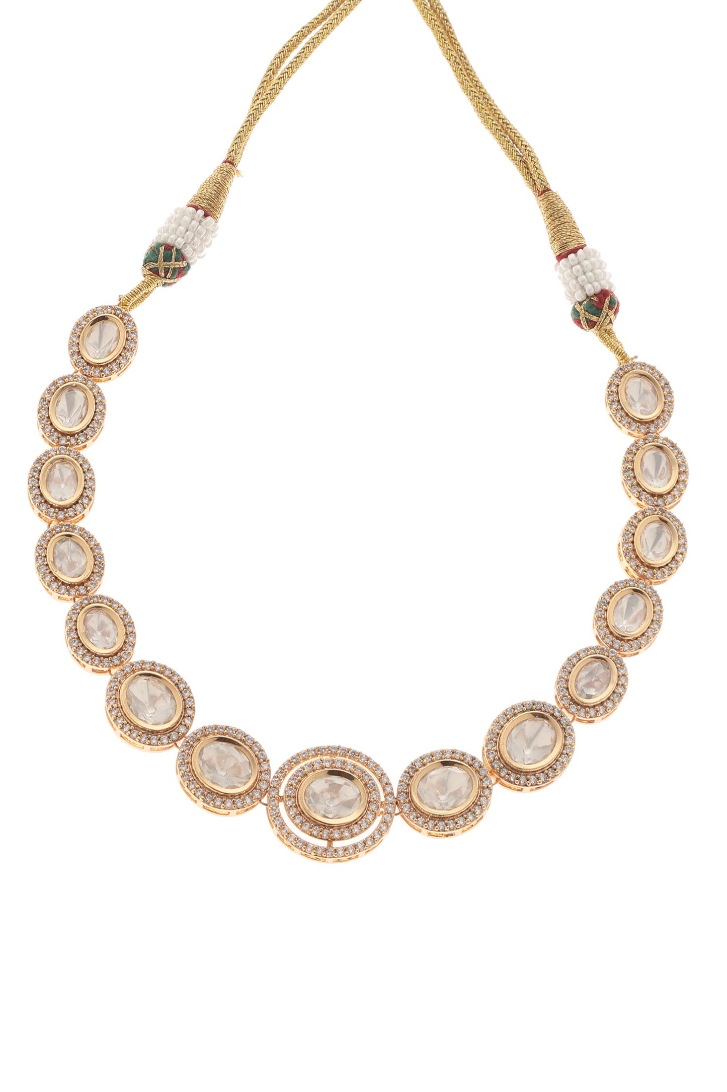 Aitbaar Polki Embellished Necklace Set 