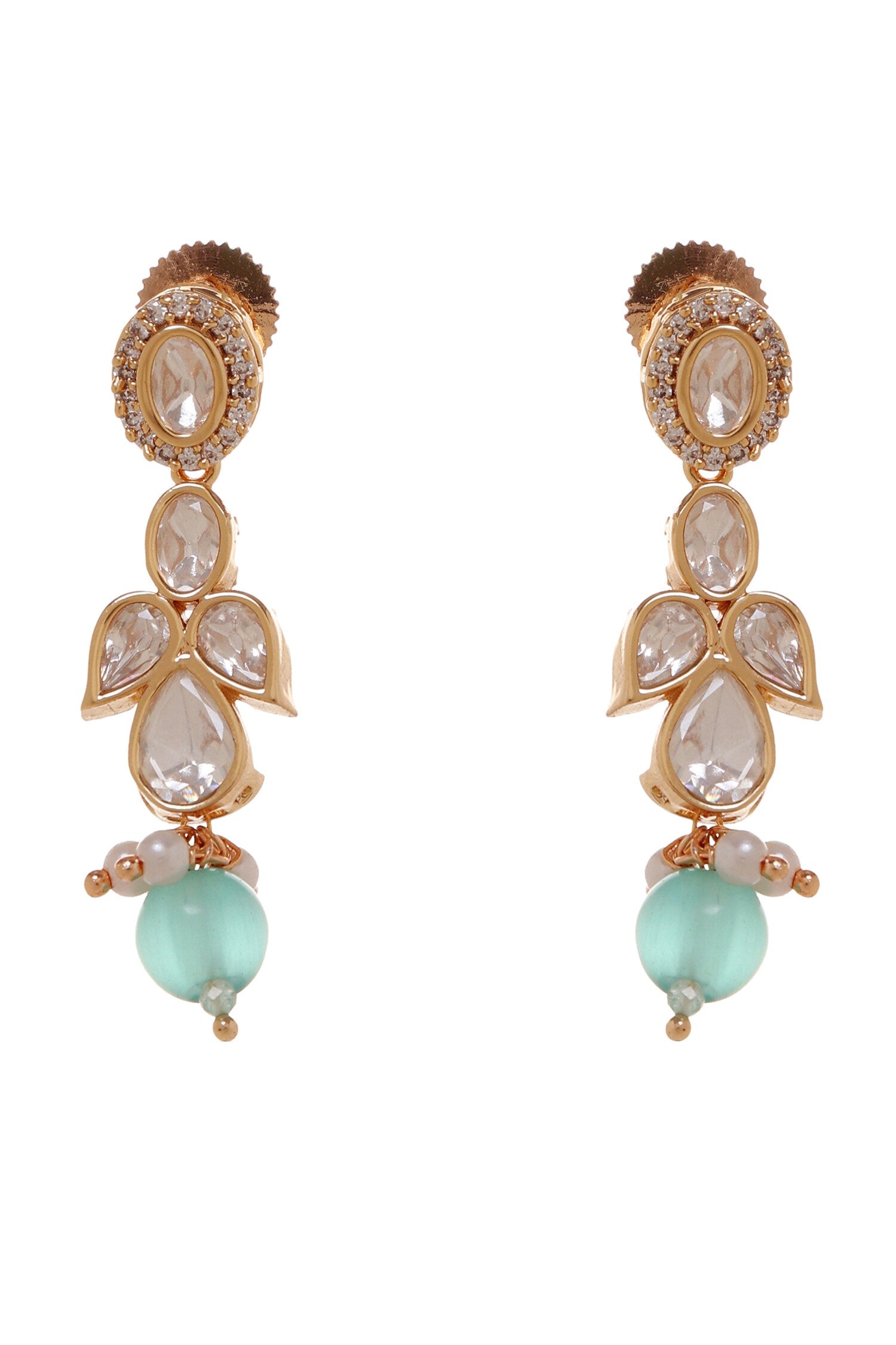 Gauri Emerald Polki Embellished Necklace Set 