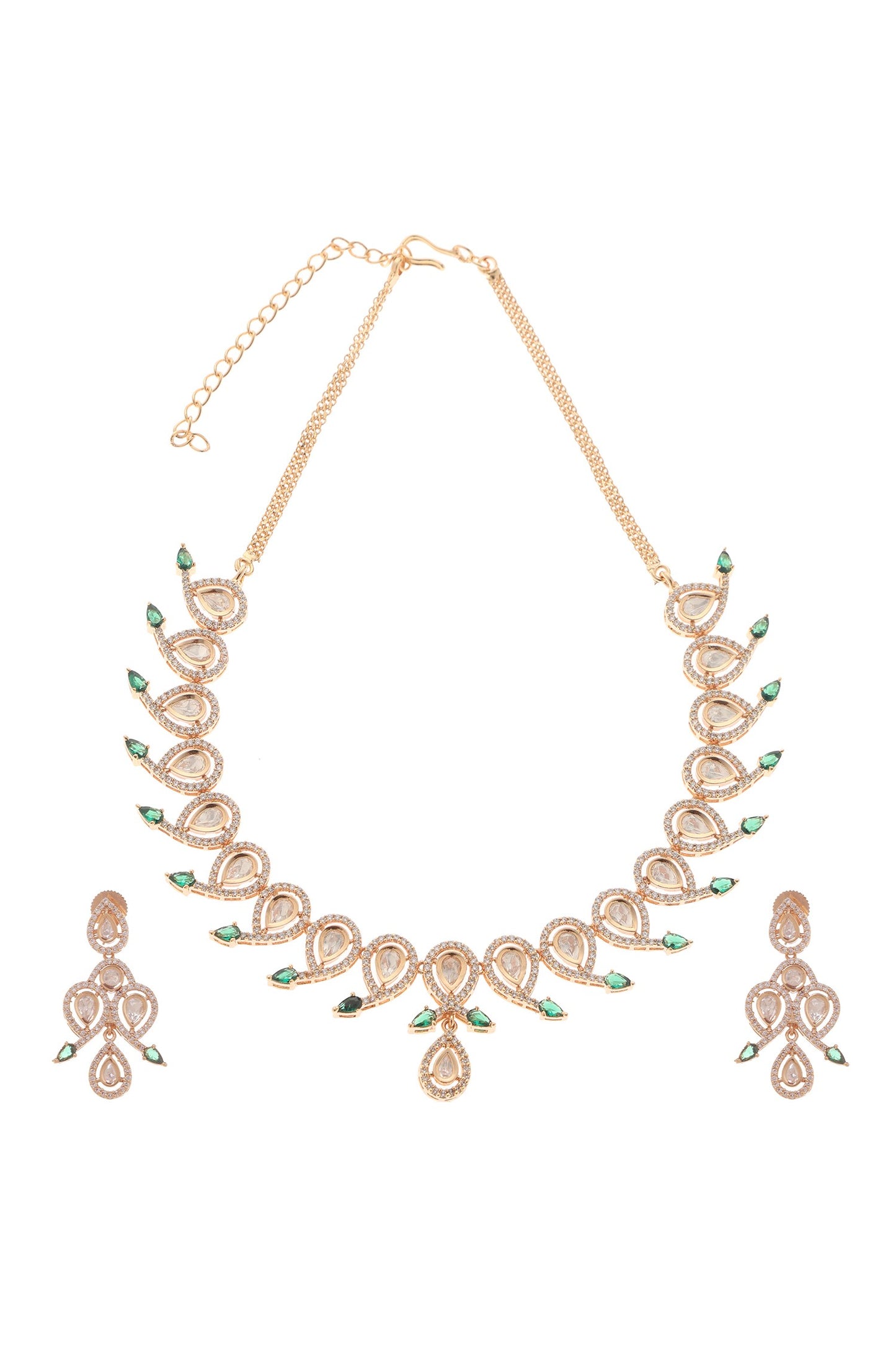 Tear Drop Carved Necklace Set 