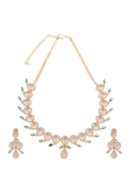 Tear Drop Carved Necklace Set 