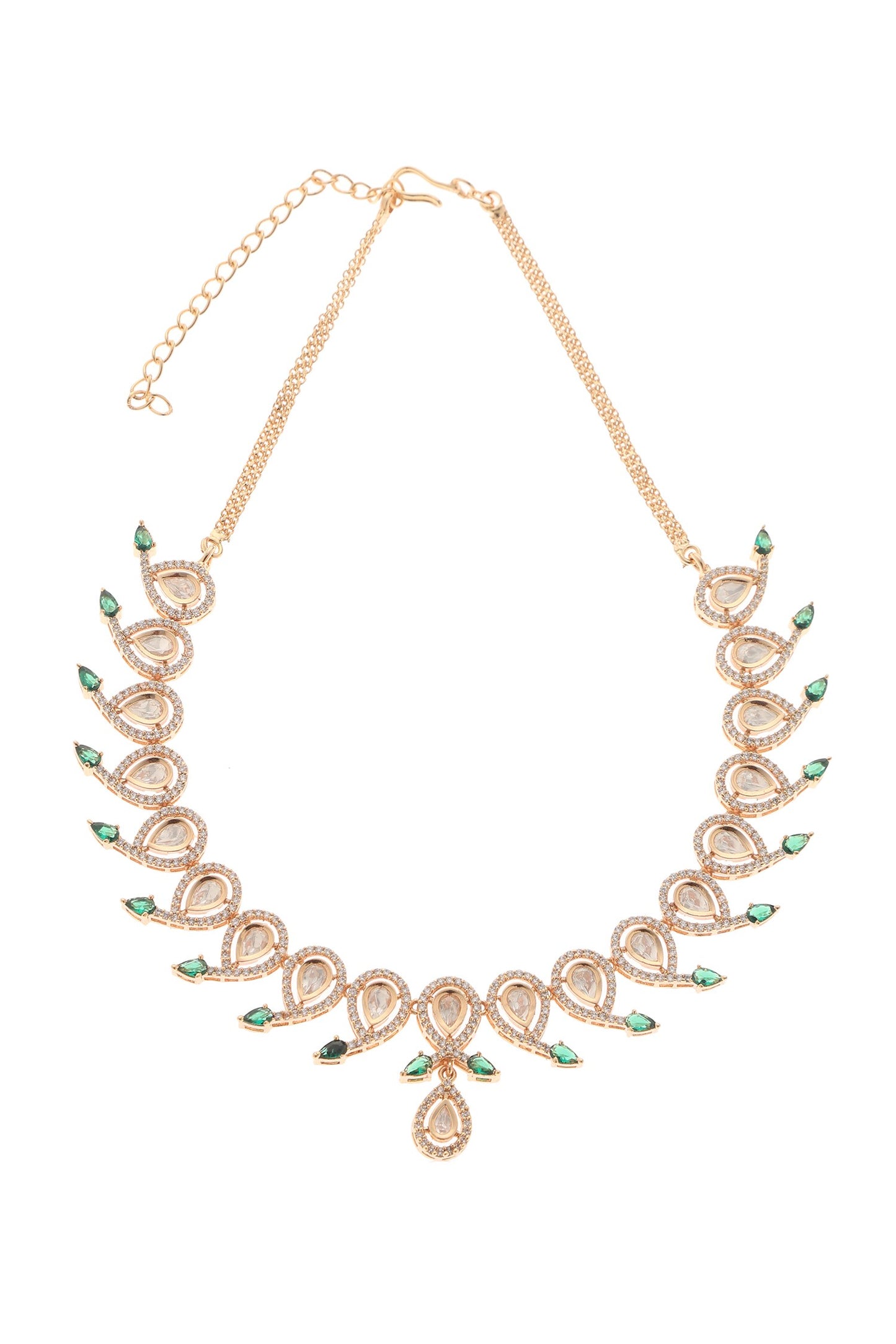 Tear Drop Carved Necklace Set 