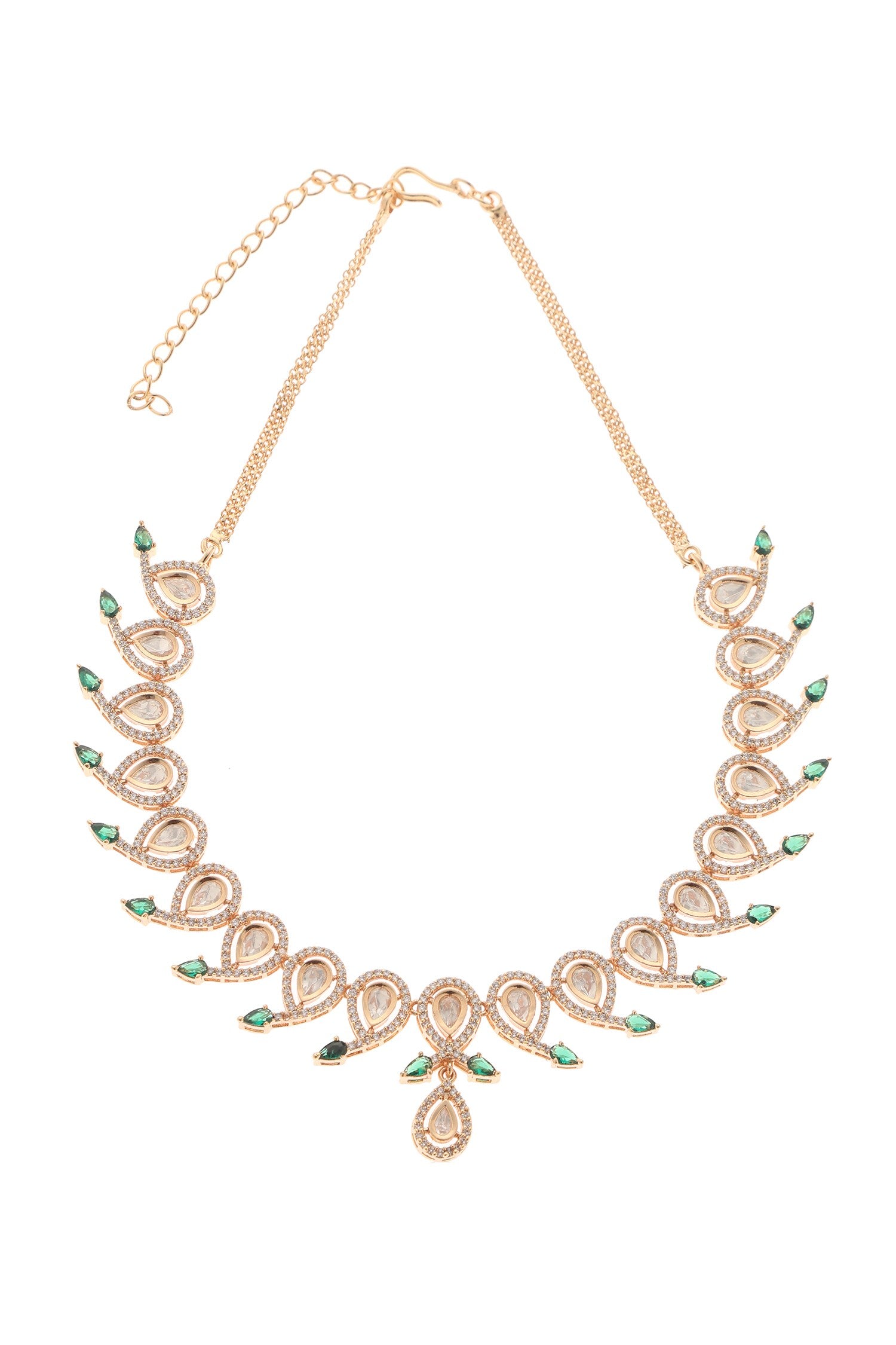 Tear Drop Carved Necklace Set 