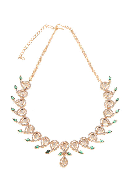 Tear Drop Carved Necklace Set 