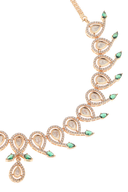 Tear Drop Carved Necklace Set 