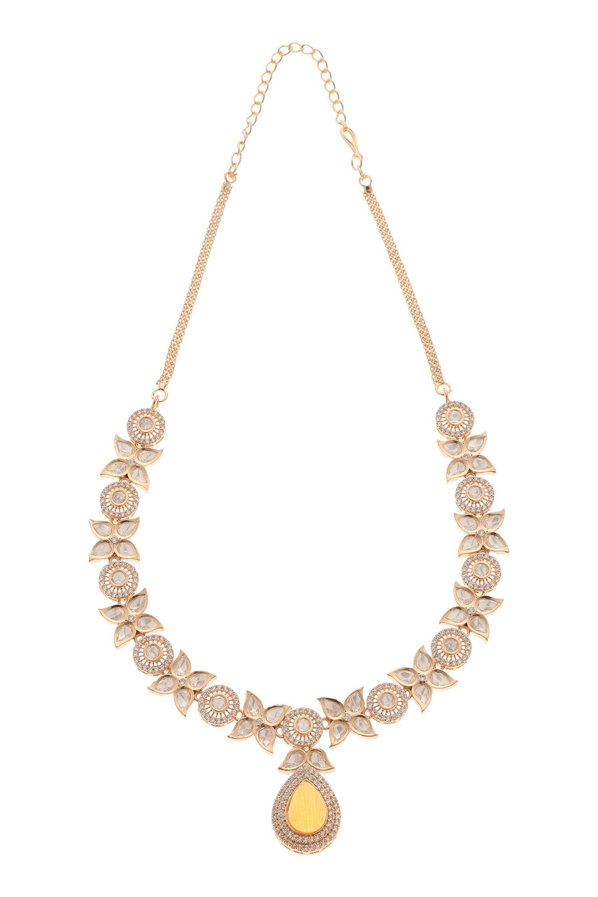 Floret Carved Pendant Necklace Set 