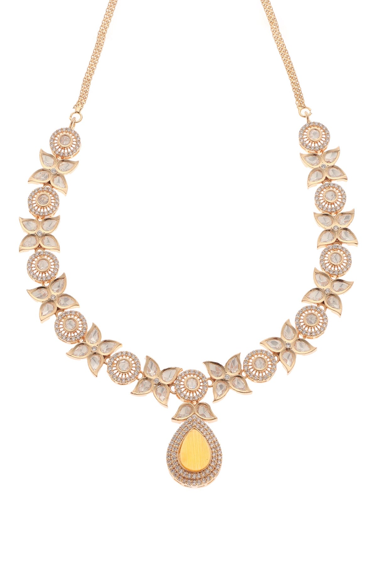 Floret Carved Pendant Necklace Set 