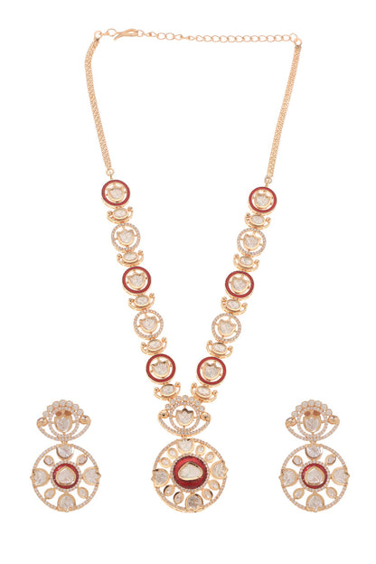 Daksha Polki Embellished Pendant Necklace Set 