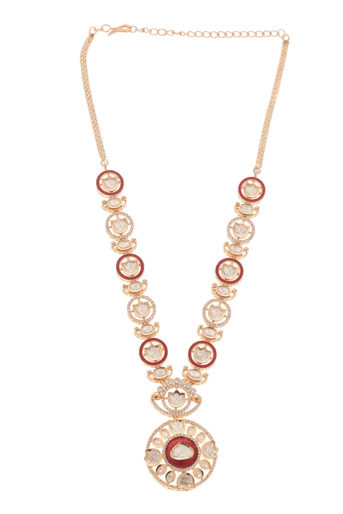 Daksha Polki Embellished Pendant Necklace Set 