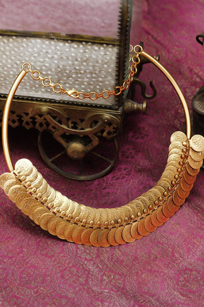 Embossed Coin Overlay Kanti Necklace 