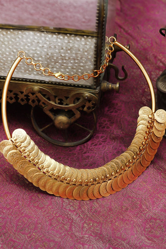 Embossed Coin Overlay Kanti Necklace 