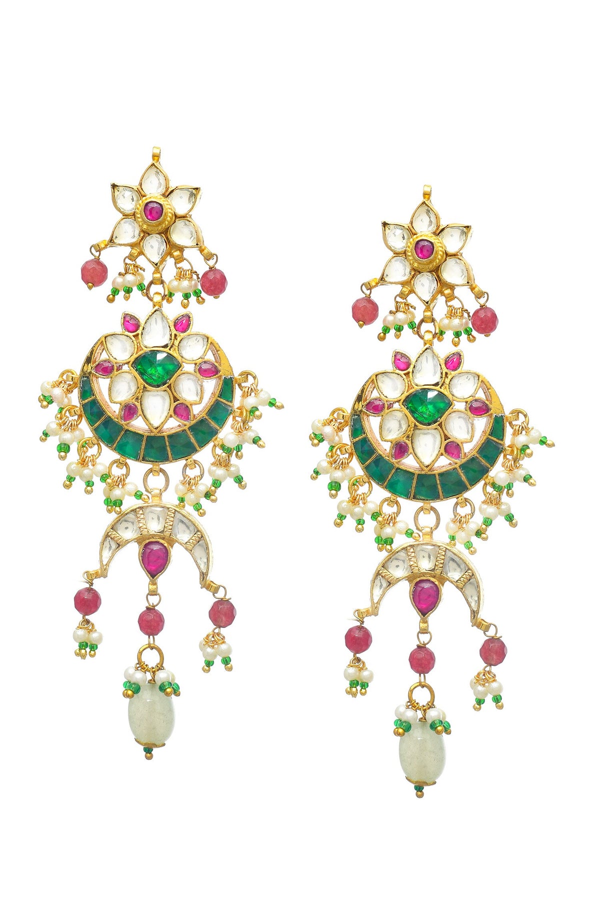 Ishya Kundan Floral Embellished Earrings 