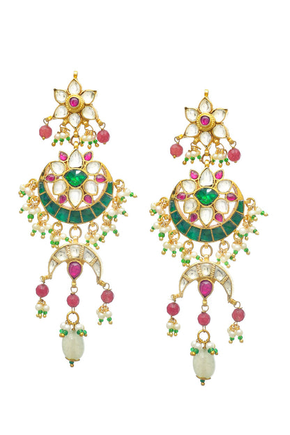 Ishya Kundan Floral Embellished Earrings 