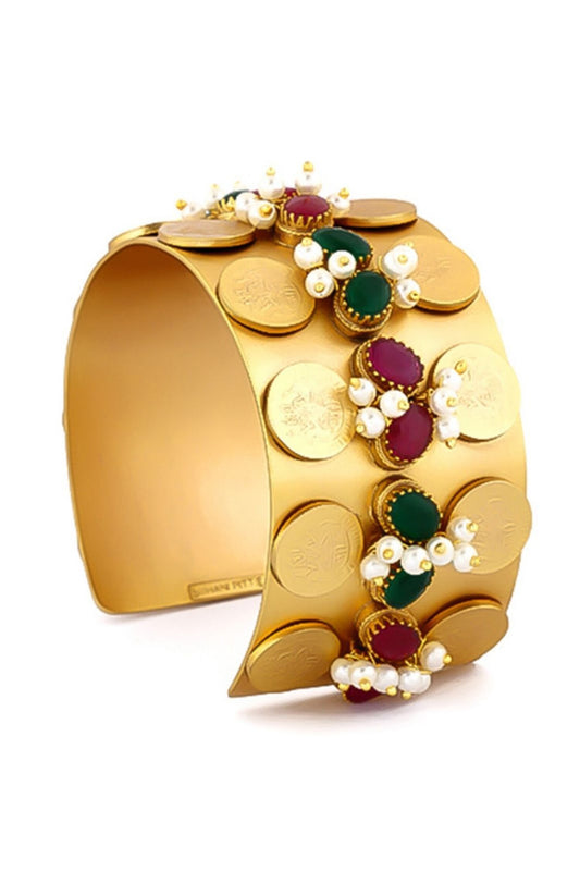 Crystal & Pearl Embellished Cuff 