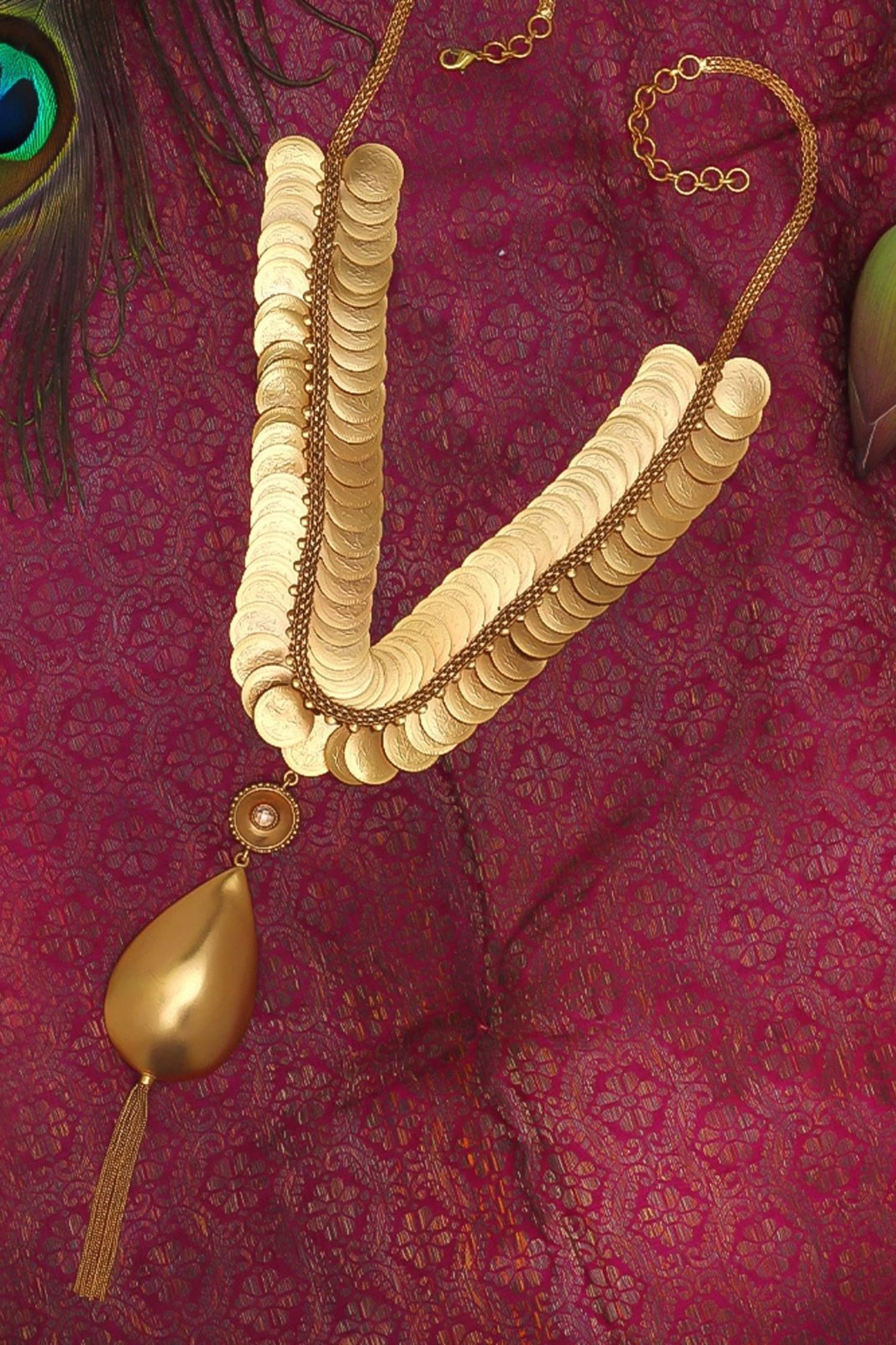 Embossed Coin Overlay Necklace 