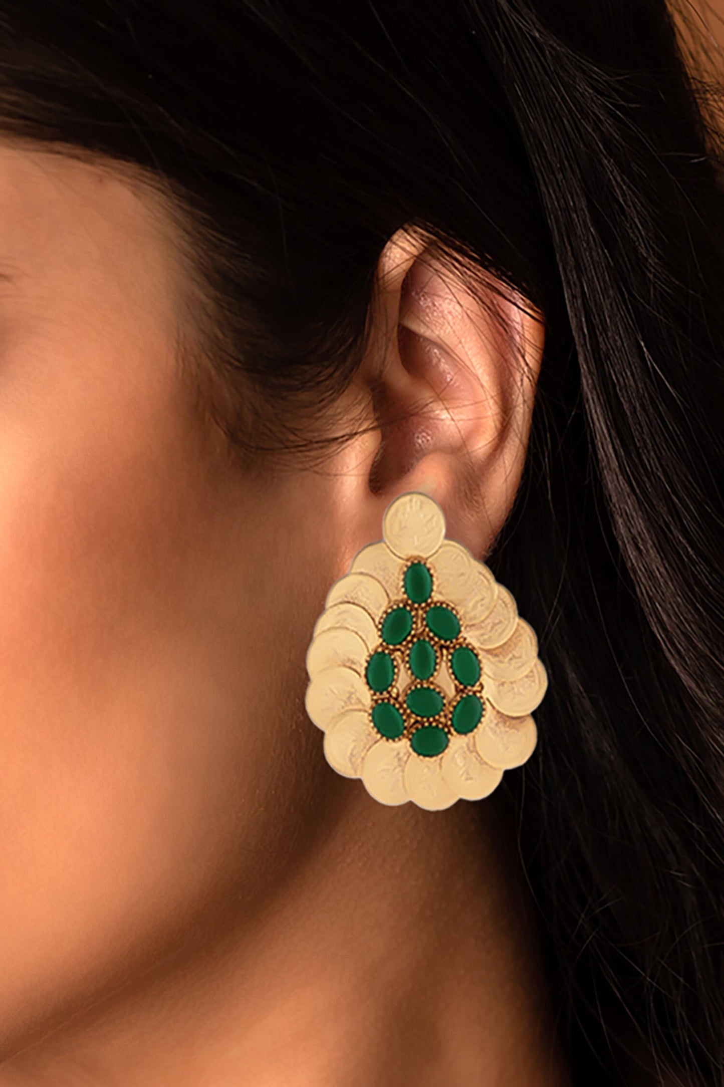 Tear Drop Carved Studs 
