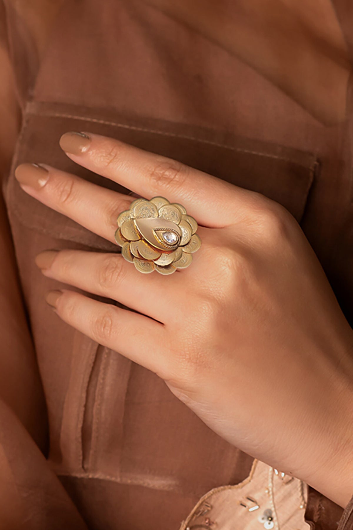 Peacock Carved Ring 