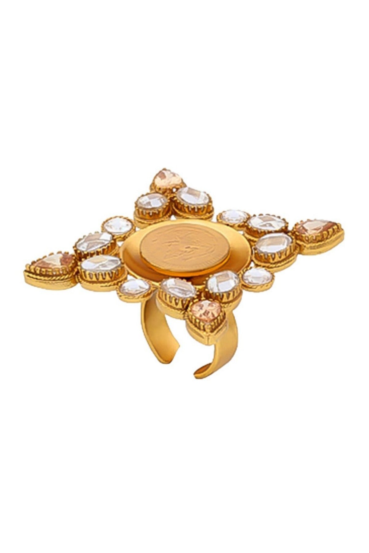 Crystal & Coin Embellished Ring 