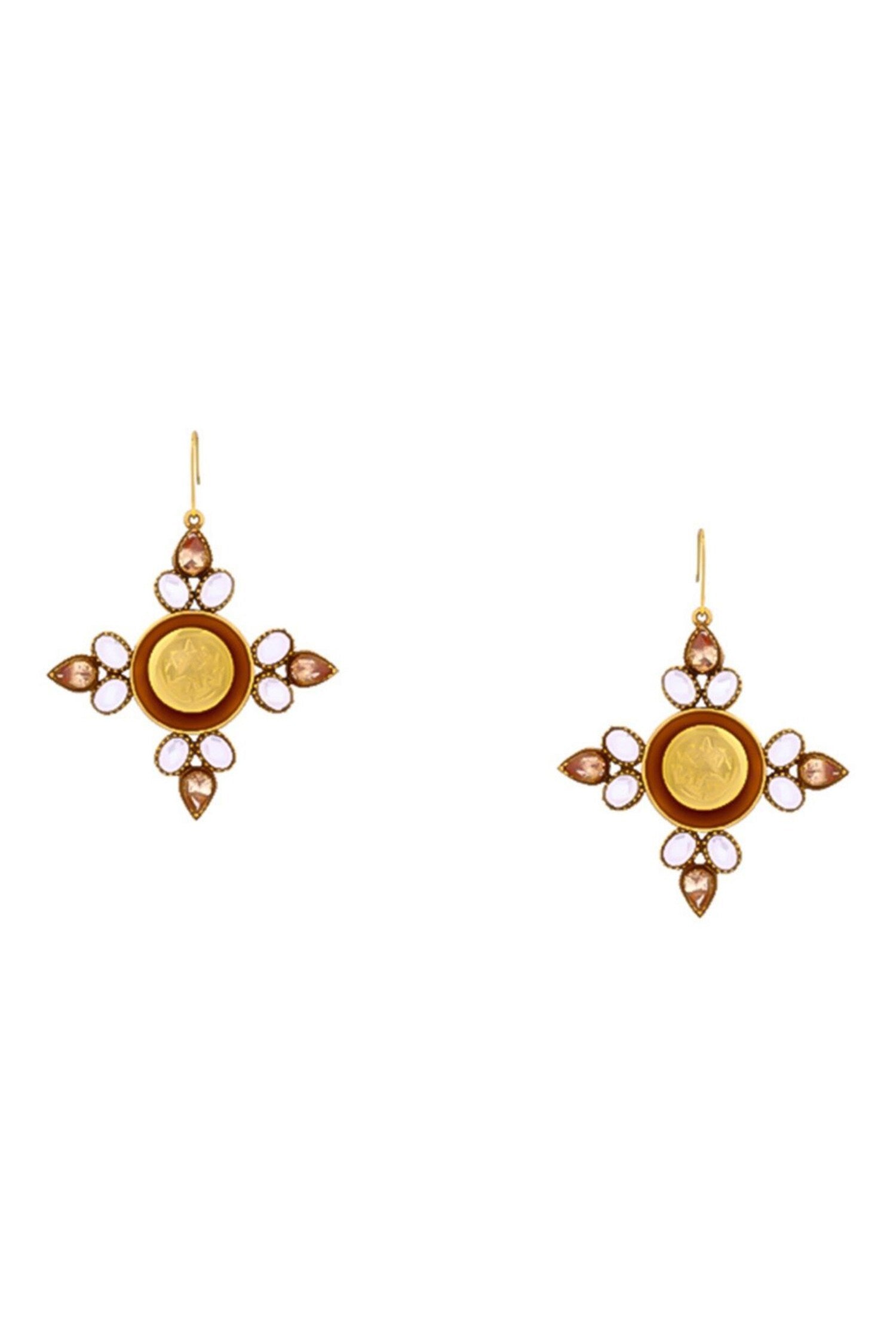 Crystal Stone Embellished Earrings 