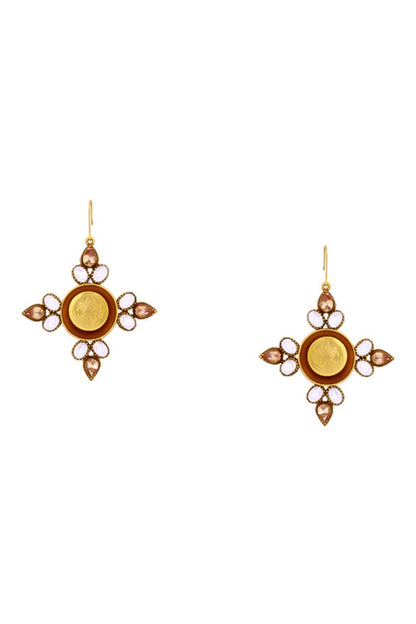 Crystal Stone Embellished Earrings 
