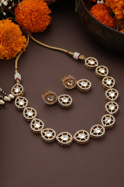 Polki Embellished Necklace Set 