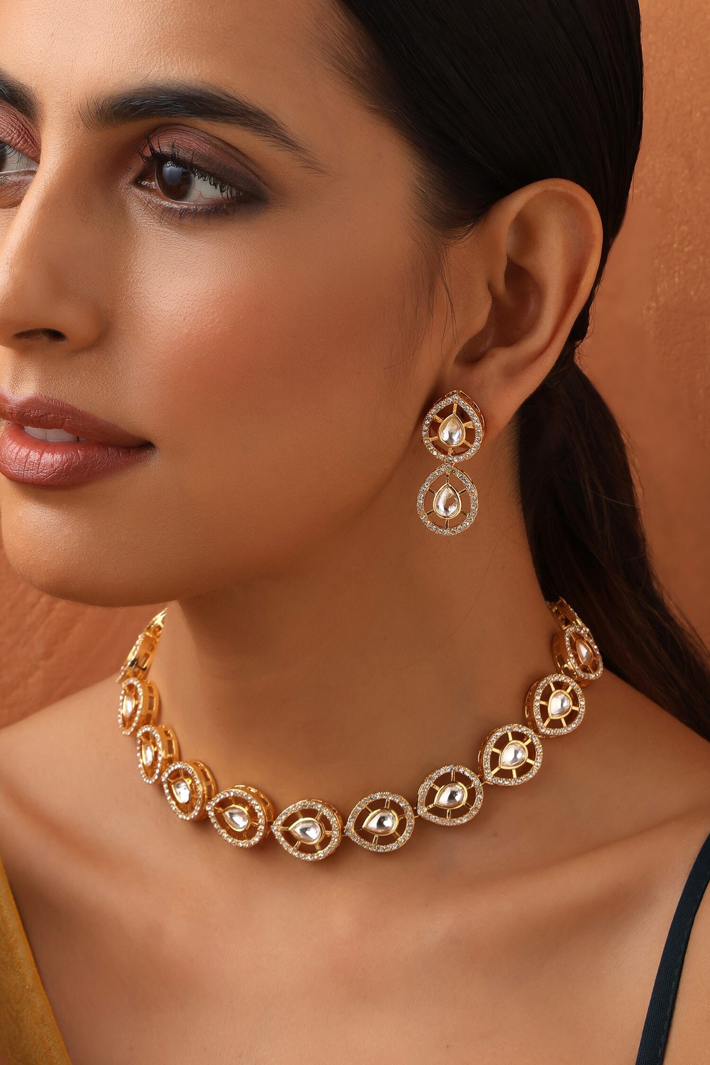 Polki Embellished Necklace Set 