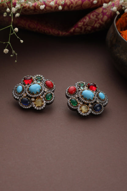 Bloom Zirconia Stud Earrings 