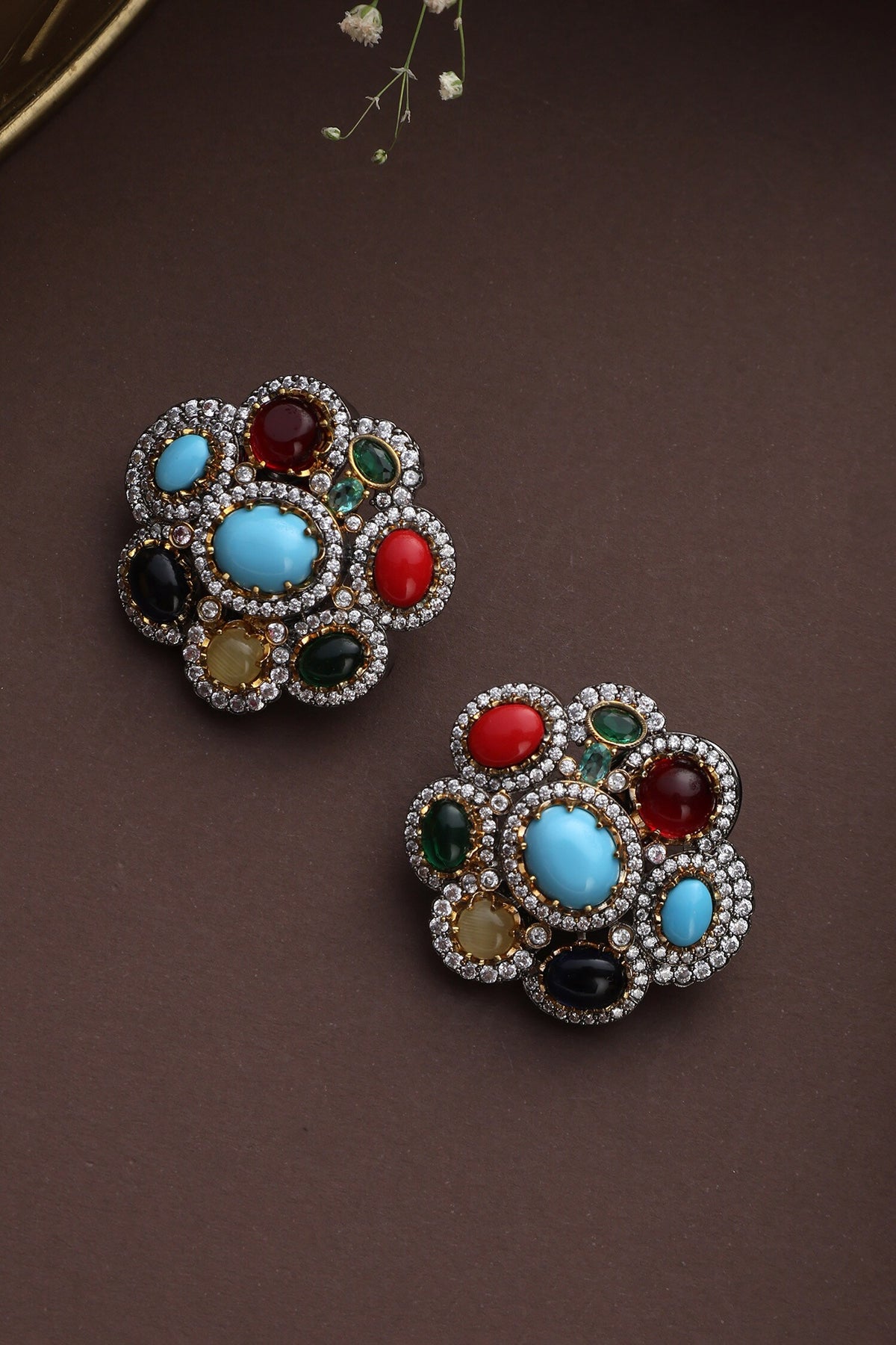 Bloom Zirconia Stud Earrings 