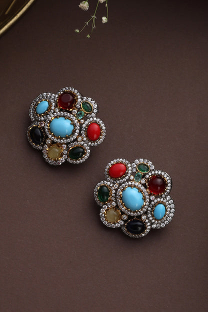 Bloom Zirconia Stud Earrings 