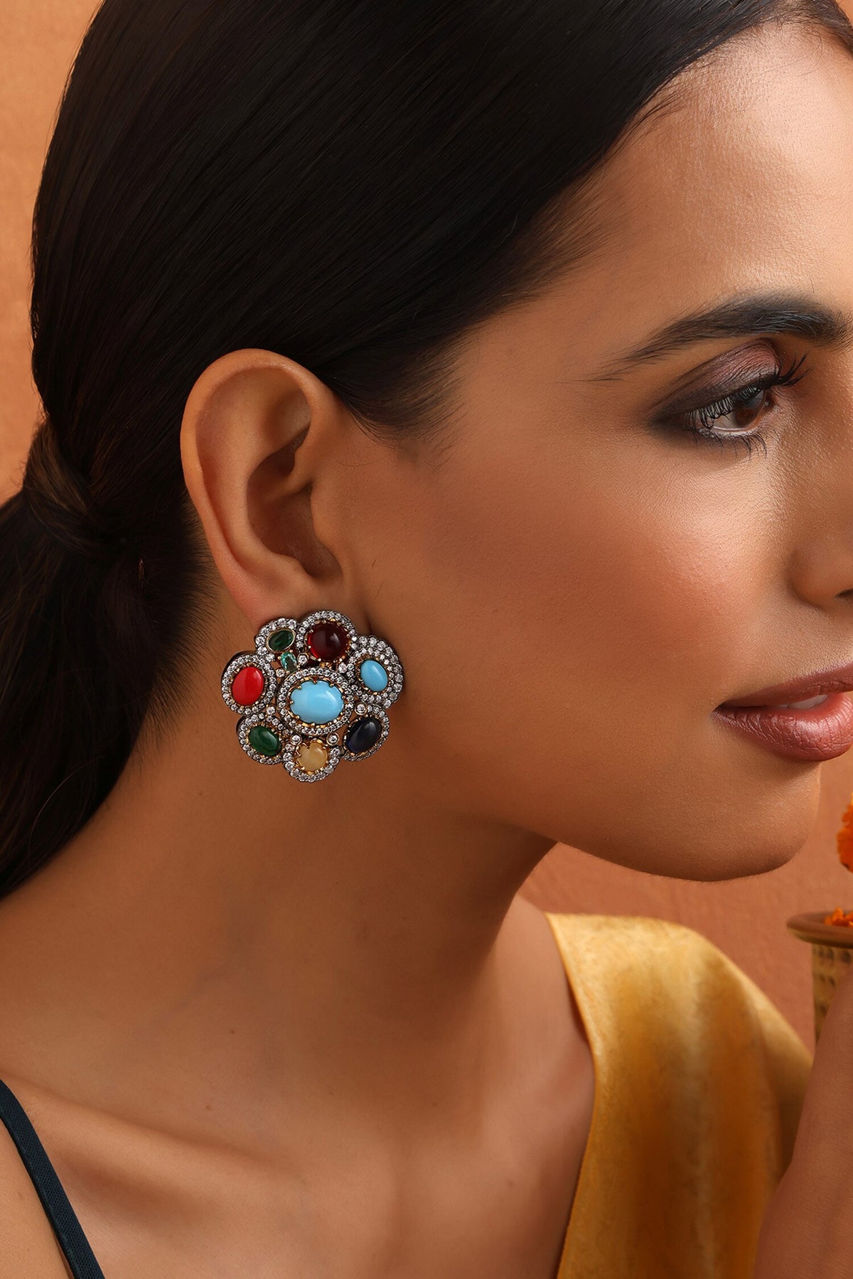 Bloom Zirconia Stud Earrings 